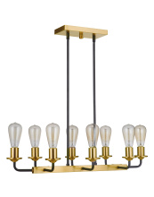 Craftmade 50378-FBSB - Randolph 8 Light Island in Flat Black/Satin Brass