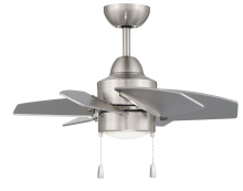 Craftmade PPT24BNK6 - Propel II 24" 6-Blade Ceiling Fan in Brushed Polished Nickel w/ Brushed Nickel Blades
