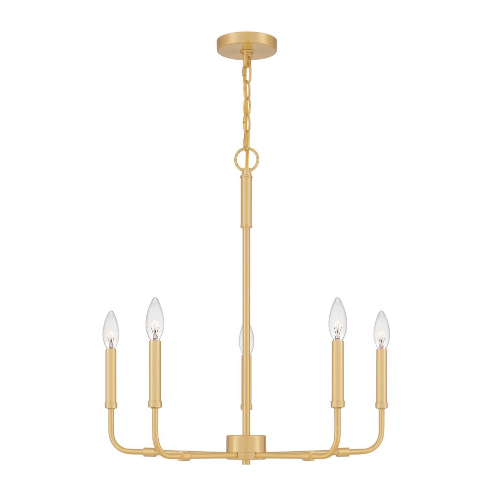 Abner 5-Light Aged Brass Chandelier