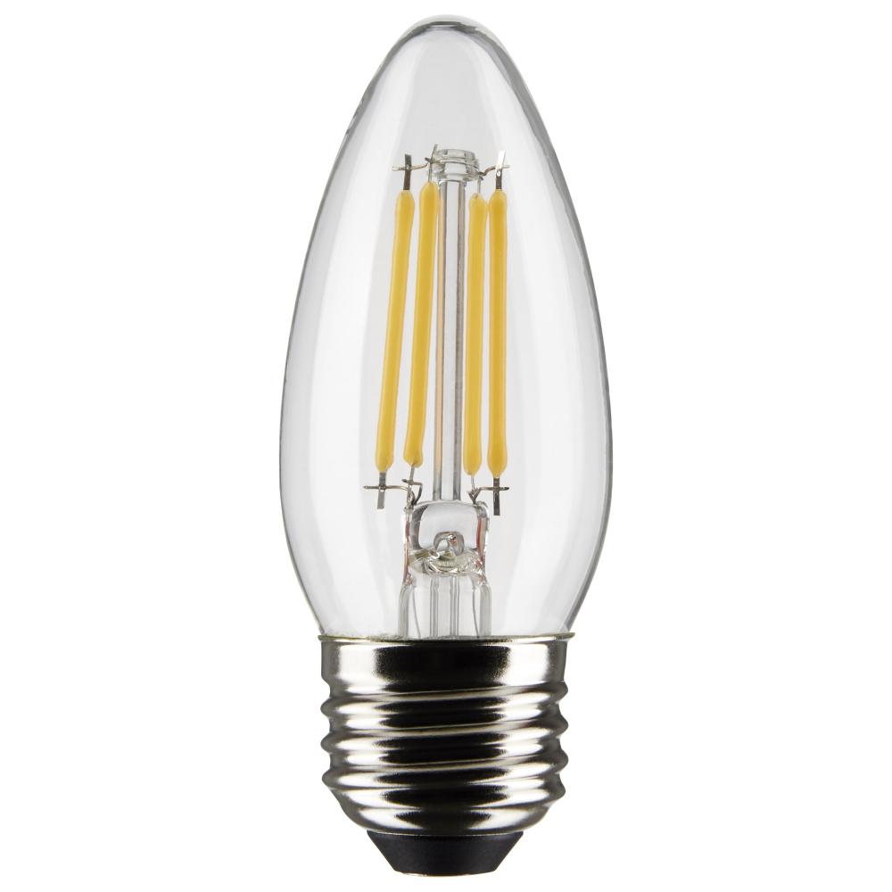 4 Watt B11 LED; Clear; Medium base; 90 CRI; 4000K; 120 Volt