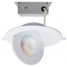 Satco Products Inc. S11295 - 15 Watt; LED Gimbaled Downlight; 6 Inch; RGB & Tunable White; Round; Starfish IOT; White Finish;