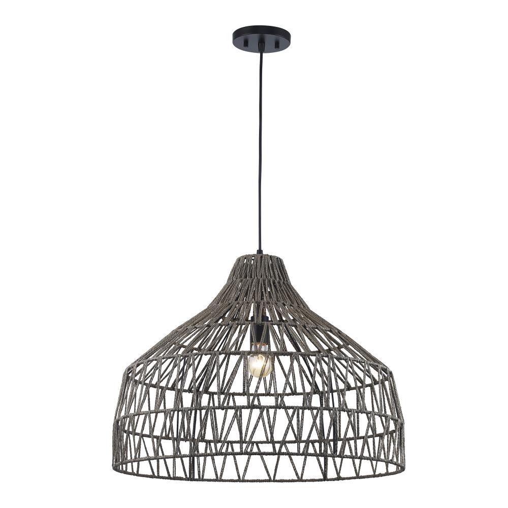 1LT PENDANT PULSE 24" MESH-BK