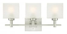 Westinghouse 6304000 - 3 Light Wall Fixture Brushed Nickel Finish Rippled White Glazed Glass