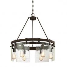 Westinghouse 6352200 - 6 Light Chandelier Oil Rubbed Bronze Finish Clear Seeded Glass