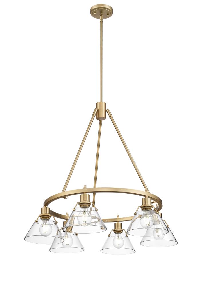 Orwell 6-Light Chandelier in Brushed Champagne Bronze with Clear Glass