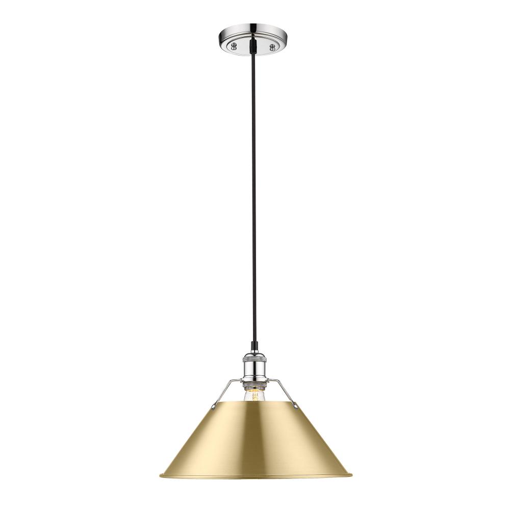 Orwell 14" Wide Large Pendant in Chrome with Brushed Champagne Bronze