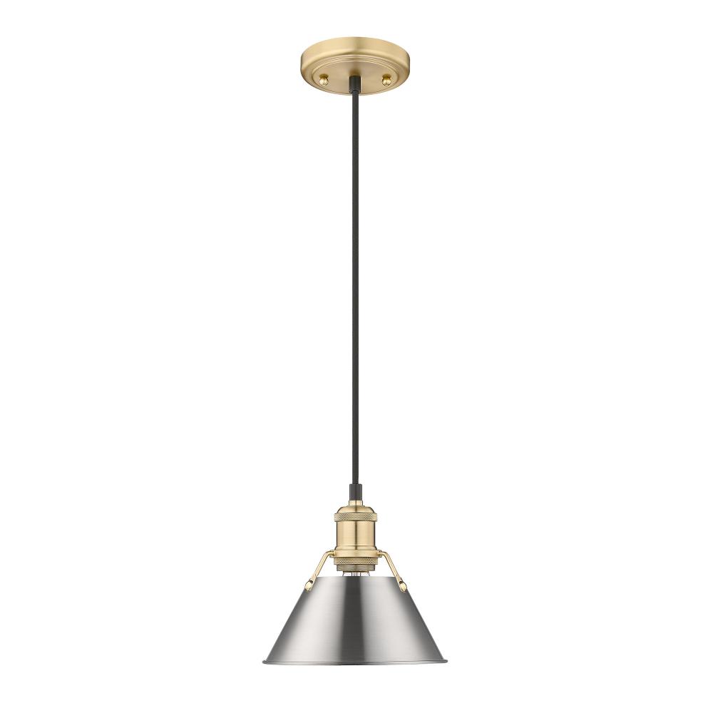 Orwell 7.5" Wide Small Pendant in Brushed Champagne Bronze with Pewter