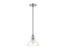 Golden 0305-S CH-CLR - Carver 1-Light Mini Pendant in Chrome with Clear Glass