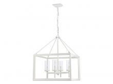 Golden 2073-4 NWT-CLR - Smyth 4-Light Chandelier in Natural White with Clear Glass