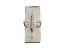 Golden 3164-WSC PW-HWG - Aenon 2-Light Wall Sconce in Pewter with Hammered Water Glass