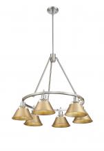 Golden 3306-6 PW-BCB - Orwell 6-Light Chandelier in Pewter with Brushed Champagne Bronze