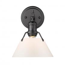 Golden 3306-BA1 BLK-OP - Orwell BLK 1 Light Bath Vanity in Matte Black with Opal Glass