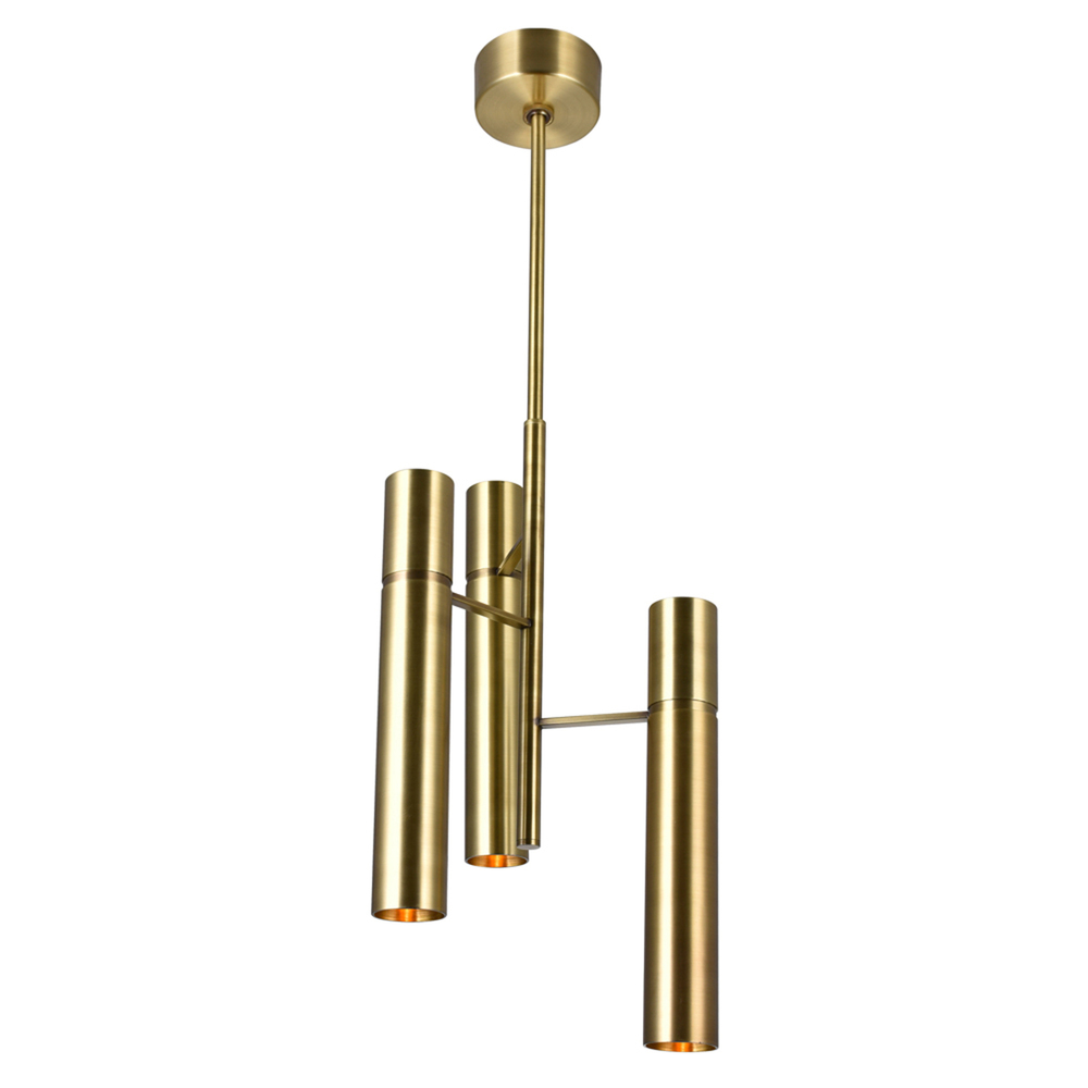 Lara 6 Light Down Mini Chandelier With Brass Finish