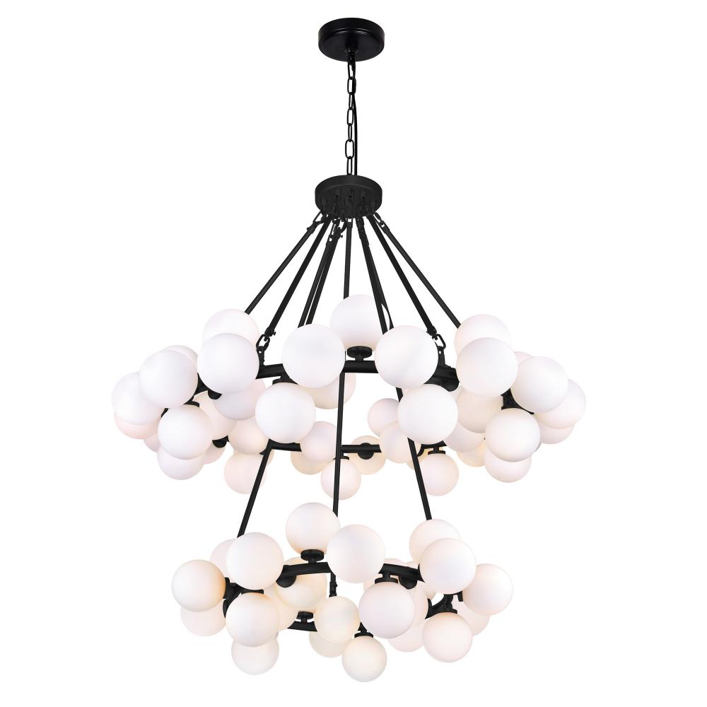 Arya 70 Light Chandelier With Black Finish