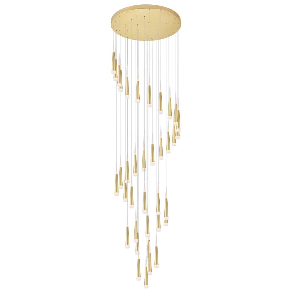 Andes LED Multi Light Pendant With Satin Gold Finish