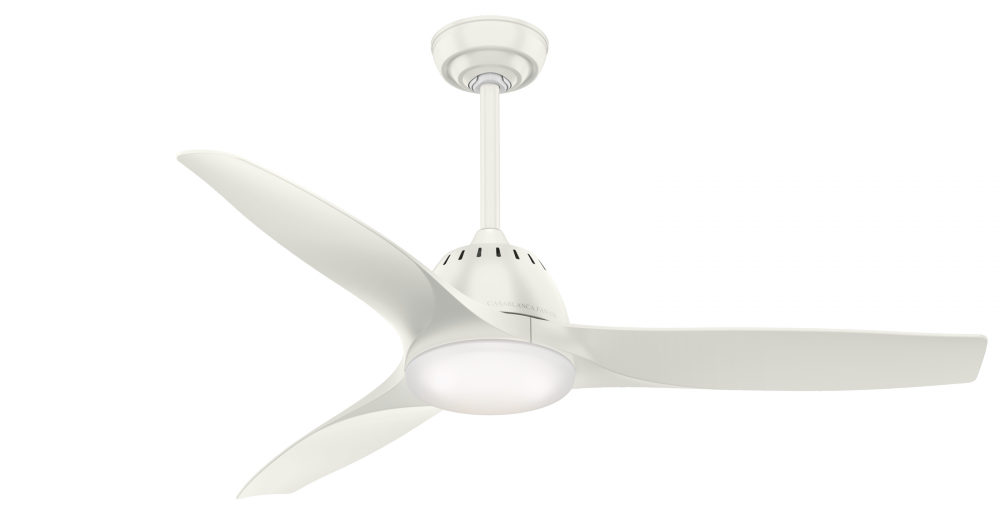 Casablanca 52 inch Wisp Fresh White Ceiling Fan with LED Light Kit and Handheld Remote