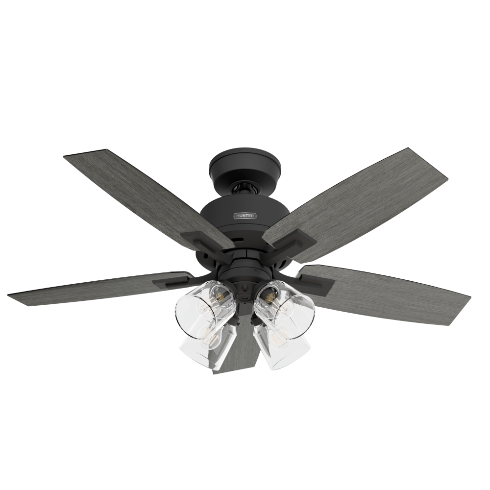 Hunter 44 inch Gatlinburg HunterExpress Matte Black Ceiling Fan with LED Light Kit