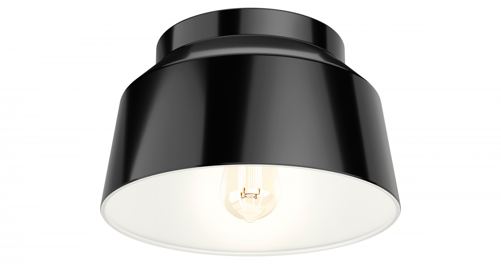 Hunter Cranbrook Matte Black 1 Light Medium Flush Mount Ceiling Light Fixture