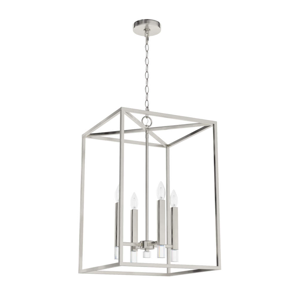 Hunter Sunjai Brushed Nickel 4 Light Large Pendant Ceiling Light Fixture