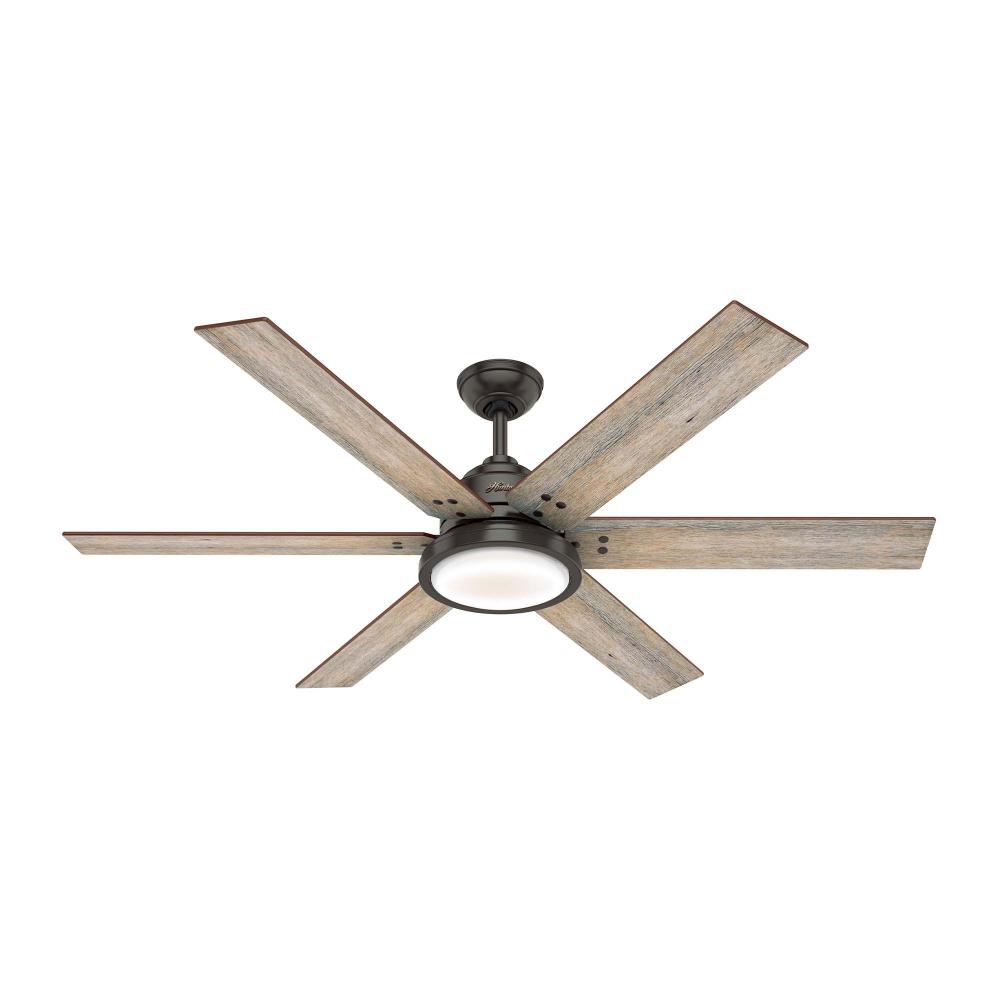 Hunter 60 inch Warrant ENERGY STAR® Noble Bronze Ceiling Fan with LED Light Kit and Wall Control