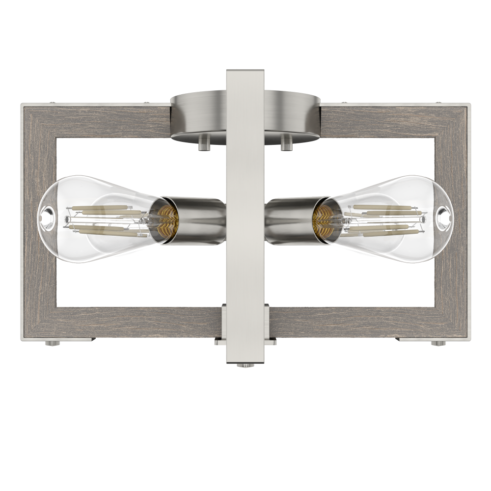 Hunter Woodburn Brushed Nickel 4 Light Flush Mount Ceiling Light Fixture