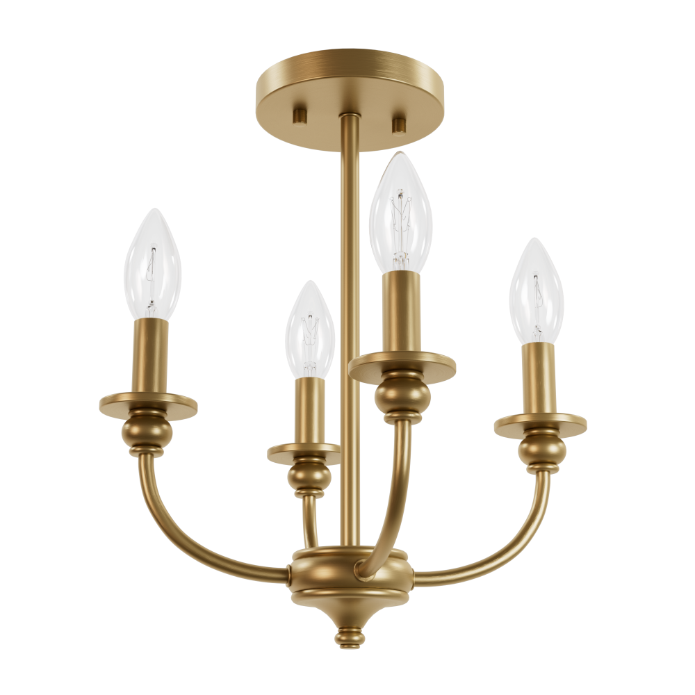 Hunter Southcrest Luxe Gold 4 Light Small Flush Mount Ceiling Light Fixture