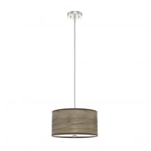 Hunter 19244 - Hunter Solhaven Warm Grey Oak and Brushed Nickel with Painted Cased White Glass 2 Light Pendant