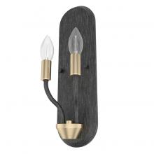 Hunter 19801 - Hunter Merlin Rustic Iron and Alturas Gold 2 Light Small Sconce Wall Light Fixture