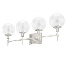 Hunter 19766 - Hunter Xidane Brushed Nickel with Clear Glass 4 Light Bathroom Vanity Wall Light Fixture