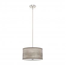 Hunter 19242 - Light Grey Oak and Brushed Nickel with Painted Cased White Glass 2 LT Pendant Ceiling Light Fixture