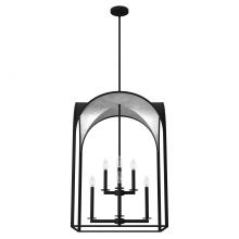 Hunter 19736 - Hunter Dukestown Natural Black Iron and Silver Leaf 8 Light Extra Large Pendant Ceiling Light