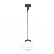 Hunter 19188 - Hunter Saddle Creek Noble Bronze with Cased White Glass 1 Light Pendant Ceiling Light Fixture