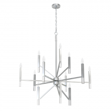 Hunter 19528 - Hunter Sunjai Brushed Nickel 12 Light Chandelier Ceiling Light Fixture