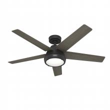 Hunter 52422 - Hunter 52 inch Burroughs Matte Black Ceiling Fan with LED Light Kit and Handheld Remote