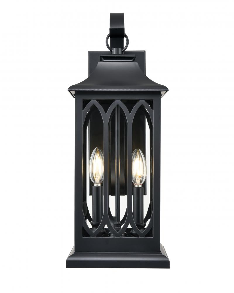 Mallorey 2-Light Outdoor Wall Sconce Powder Coated Black