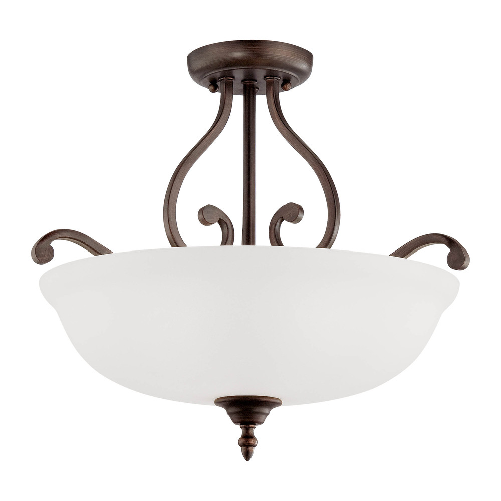 Courtney Lakes 3-Light Semi-Flush Ceiling Mount Rubbed Bronze