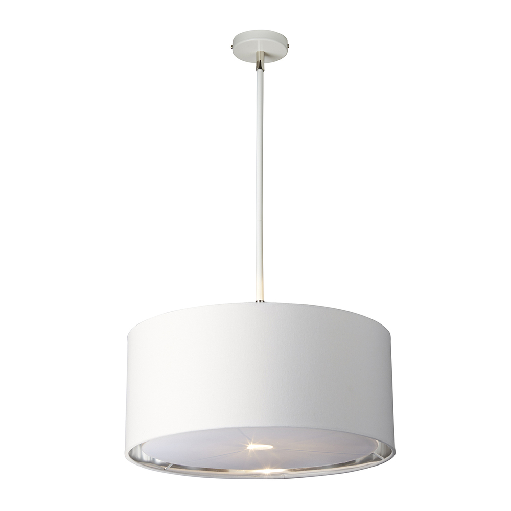 Modern Balance White and Polished Nickel Pendant