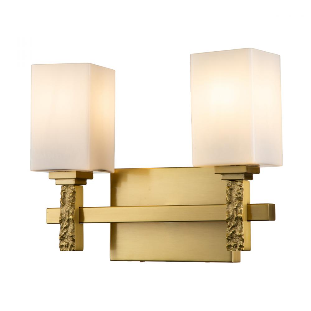 Jack 2 Light Vanity in Aged Brass