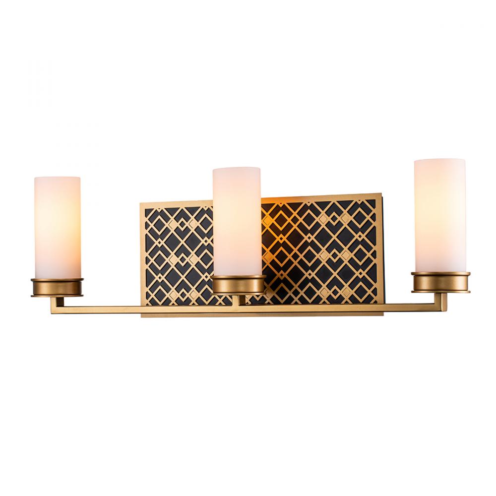 Ziggy 3 Light Vanity in Lacquered Gold