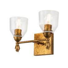 Lucas McKearn bb1000g-2-f1g - Felice 2 Light Vanity in Antique Gold