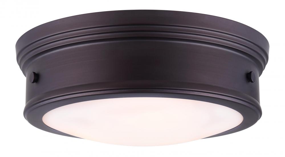 BOKU, 2 Lt Flush Mount, Flat Opal Glass, 60W Type A, 13" (W) x 5" (H)