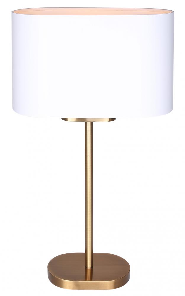 Kov 1 Light Table Lamp with Gold Finish and Matte White Shade