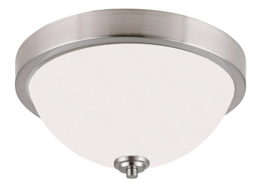 River 2 Light Flush Mount, Nickel Finish