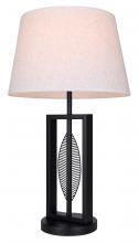 Canarm ITL2140B26BK - Willow 1 Light Table Lamp with Matte Black Finish and Natural Cream Shade