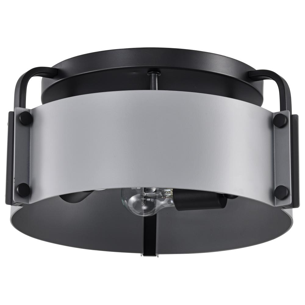 Altos 3 Light Semi Flush; 14 Inches; Gray and Matte Black Finish