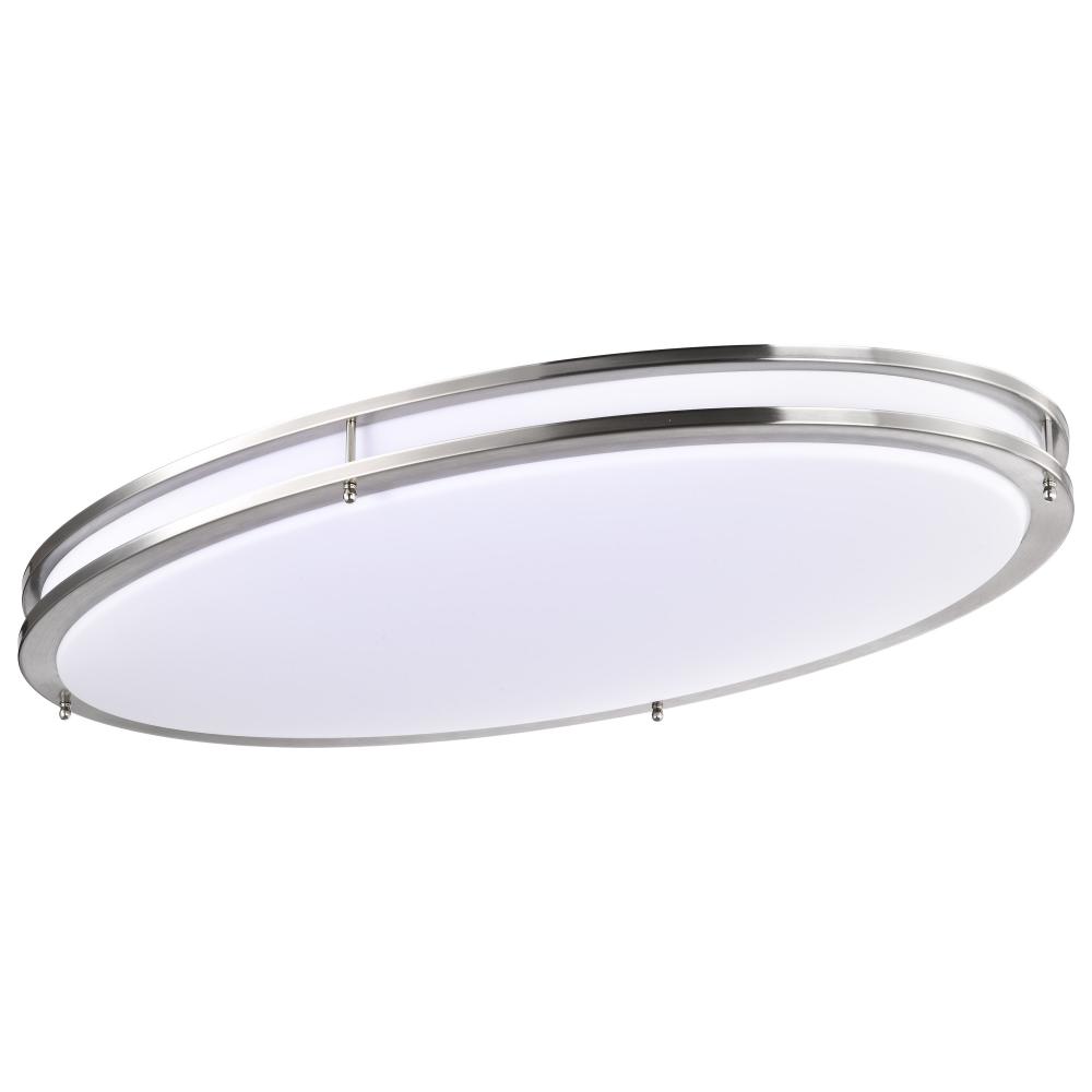 Glamour LED 32 inch; Oval Flush Mount Fixture; Brushed Nickel Finish; CCT Selectable 3K/4K/5K