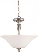 Nuvo 60/1827 - Dupont - 3 Light Semi Flush with Satin White Glass - Brushed Nickel Finish