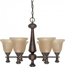 Nuvo 60/2415 - Mericana ES; 6 Light; Chandelier with Amber Water Glass; Lamp Included