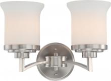 Nuvo 60/4102 - 2-Light Vanity Light Fixture in Brushed Nickel Finish with White Satin Glass