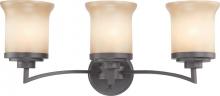 Nuvo 60/4123 - 3-Light Vanity Light Fixture in Dark Chocolate Bronze Finish with Saffron Glass